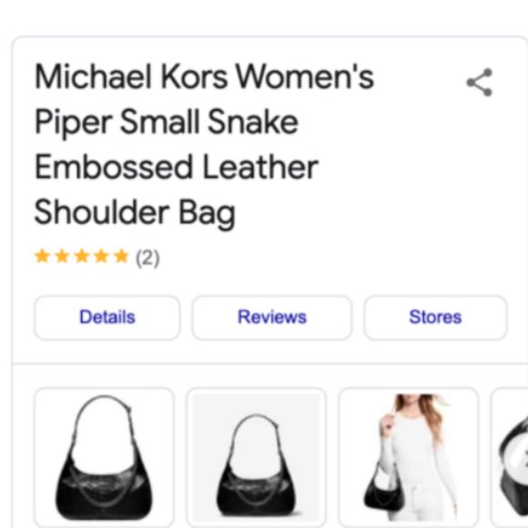 MICHAEL KORS Piper Snake-Embossed Leather Shoulder Bag MSRP$378 Great Reviews - Picture 3 of 8